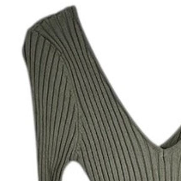 Hera Collection Green Ribbed Bodycon Dress Medium - Picture 8 of 8